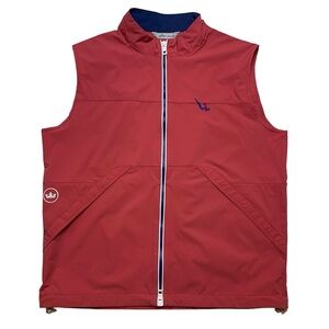 Peter Millar Crown Cape Red Yacht Club Vest Sailing Vest Men EMBROIDERED Size L